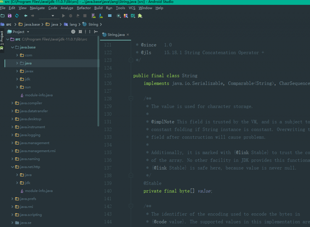 view Java source in Android Studio or IntelliJ IDEA